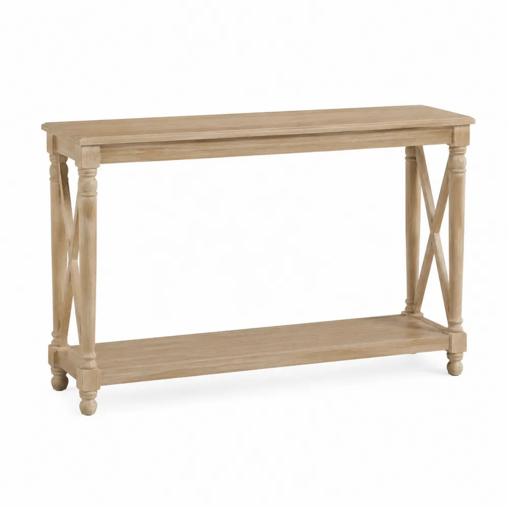 Consolle in legno massiccio naturale 120x40x80 cm