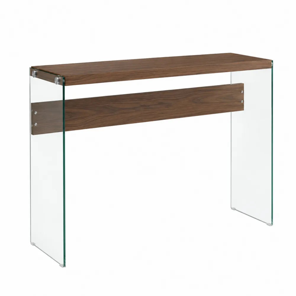 Consolle in Legno e Vetro Temperato 120x40x80 cm