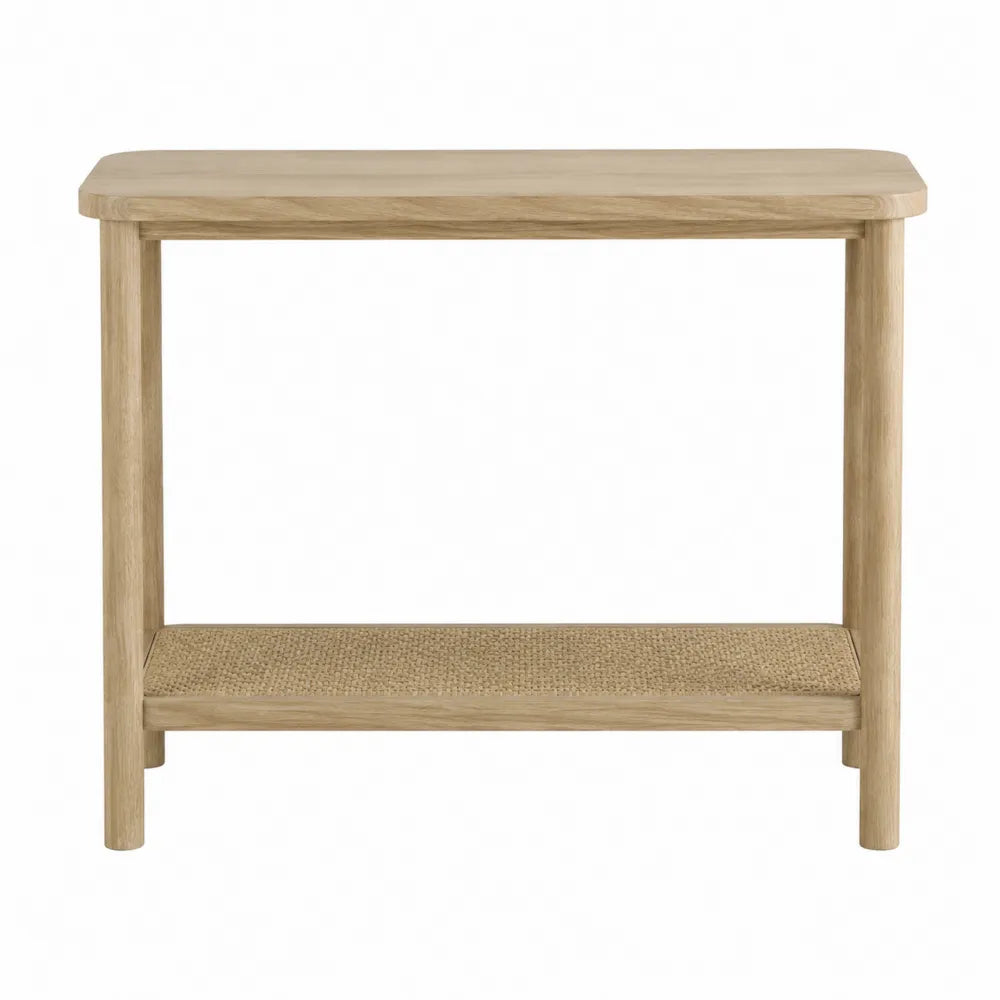 Consolle Rettangolare in Legno e Rattan