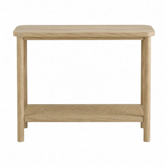 Consolle Rettangolare in Legno e Rattan