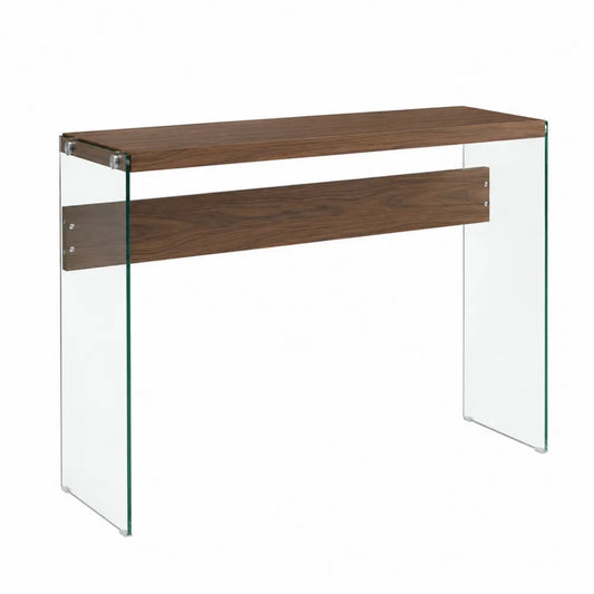 Consolle in Legno e Vetro Temperato 120x40x80 cm